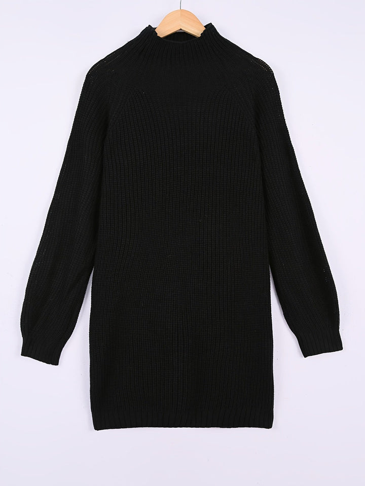 Falvira | Femme Robe Pull Col Roulé Oversize - Dark Grey - Image 3