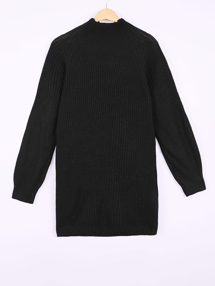 Falvira | Femme Robe Pull Col Roulé Oversize - Dark Grey - Image 4