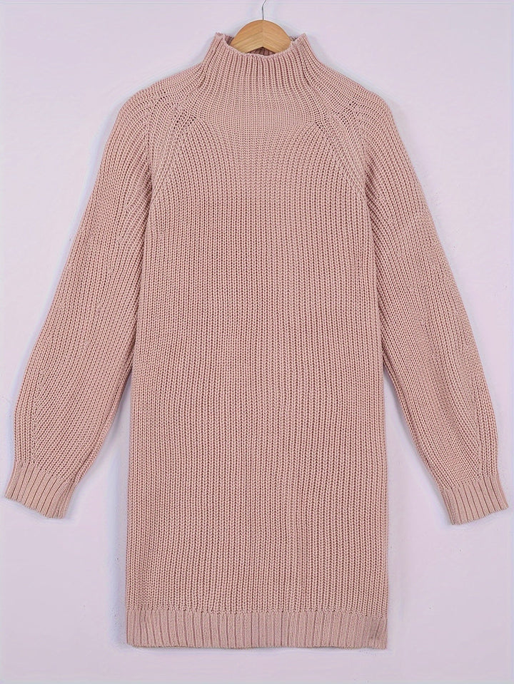 Falvira | Femme Robe Pull Col Roulé Oversize - Dark Grey - Image 8