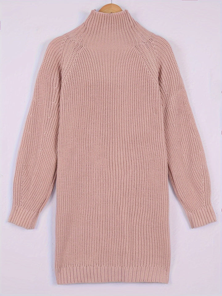 Falvira | Femme Robe Pull Col Roulé Oversize - Dark Grey - Image 9