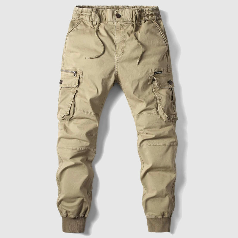 Falvran | Homme Pantalon Cargo Jogger Taille Élastique - Khaki - Image 1