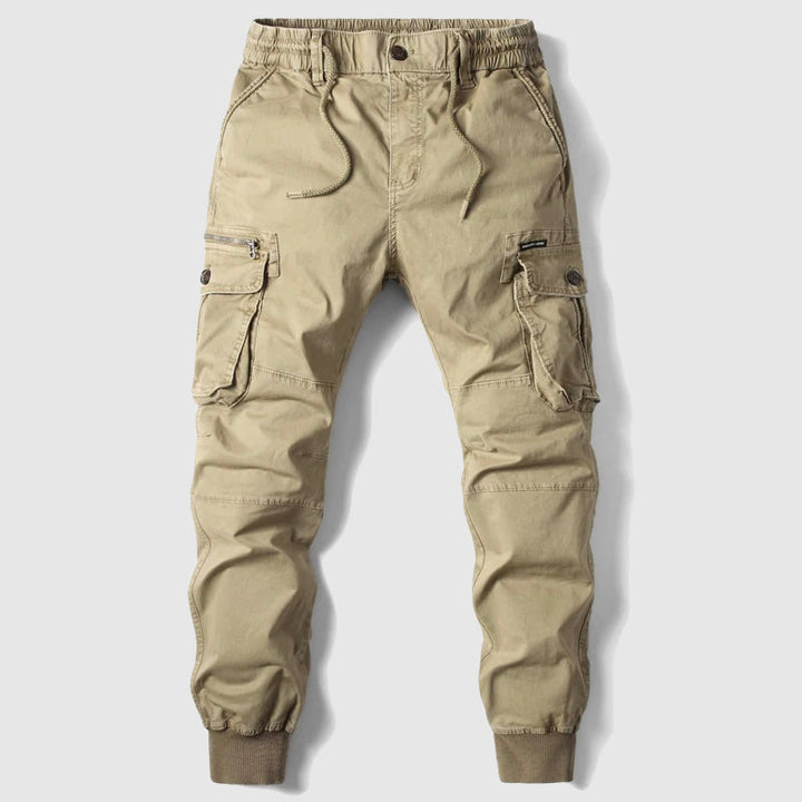 Falvran | Homme Pantalon Cargo Jogger Taille Élastique - Khaki - Image 1