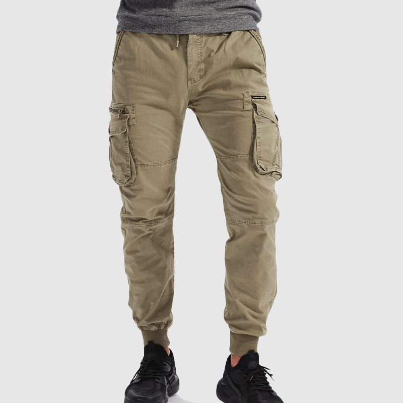 Falvran | Homme Pantalon Cargo Jogger Taille Élastique - Khaki - Image 2