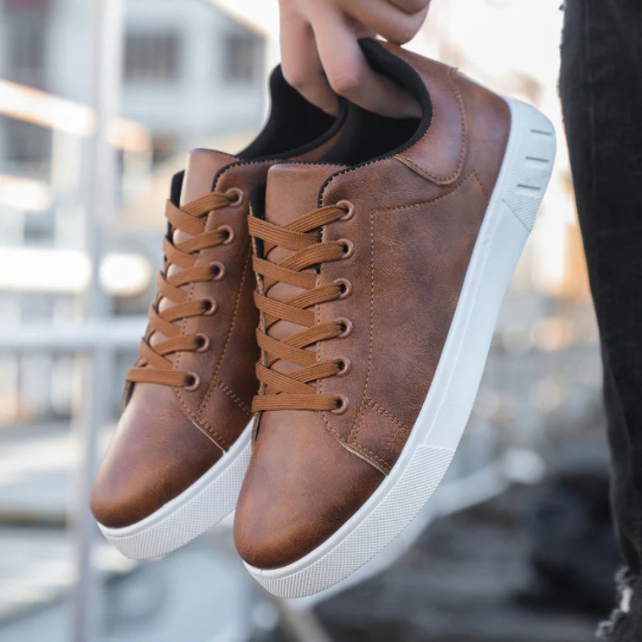 Falvren | Basket Homme Lacets Semelle Blanche - Brown - Image 5