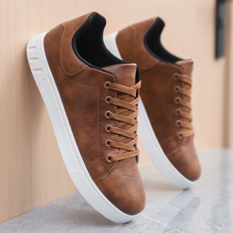 Falvren | Basket Homme Lacets Semelle Blanche - Brown - Image 6