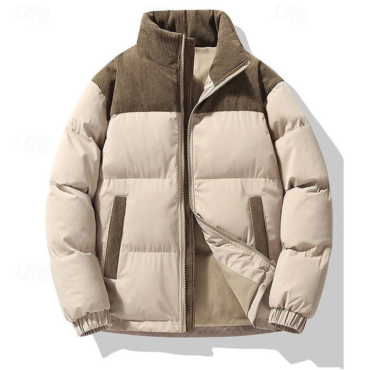 Falvric | Homme Doudoune Col Montant Matelassée Hiver - Beige - Image 10