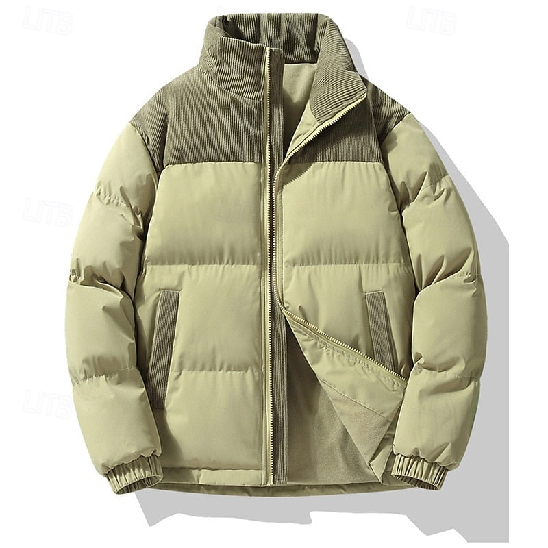 Falvric | Homme Doudoune Col Montant Matelassée Hiver - Beige - Image 11