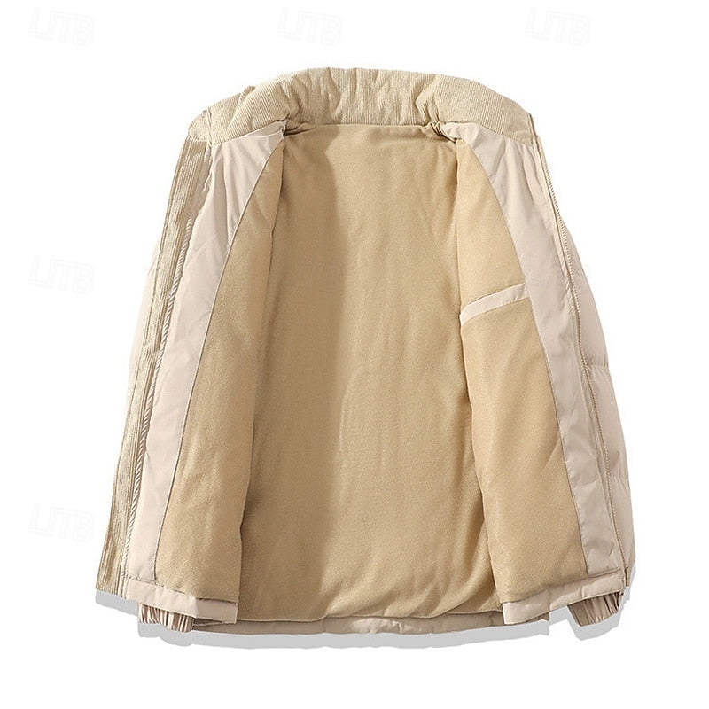 Falvric | Homme Doudoune Col Montant Matelassée Hiver - Beige - Image 2