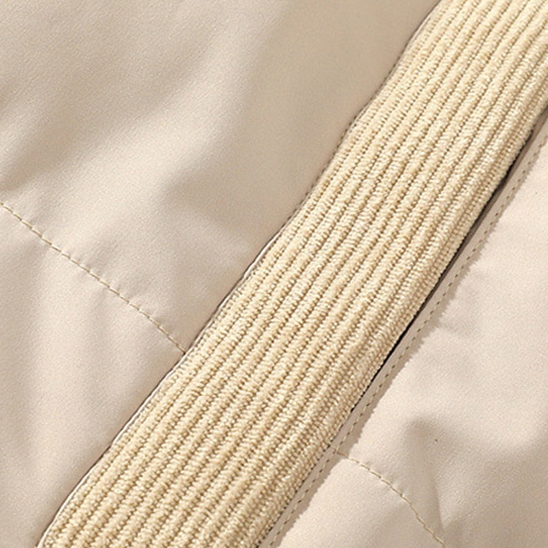 Falvric | Homme Doudoune Col Montant Matelassée Hiver - Beige - Image 4