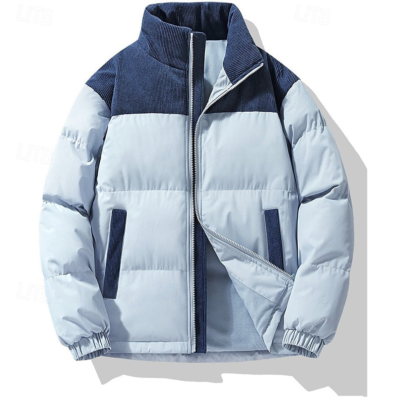 Falvric | Homme Doudoune Col Montant Matelassée Hiver - Beige - Image 9