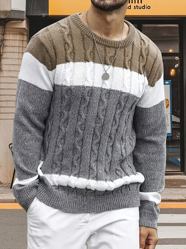 Falwenn | Pull Homme Col Rond Jacquard Tricolore - Image 10