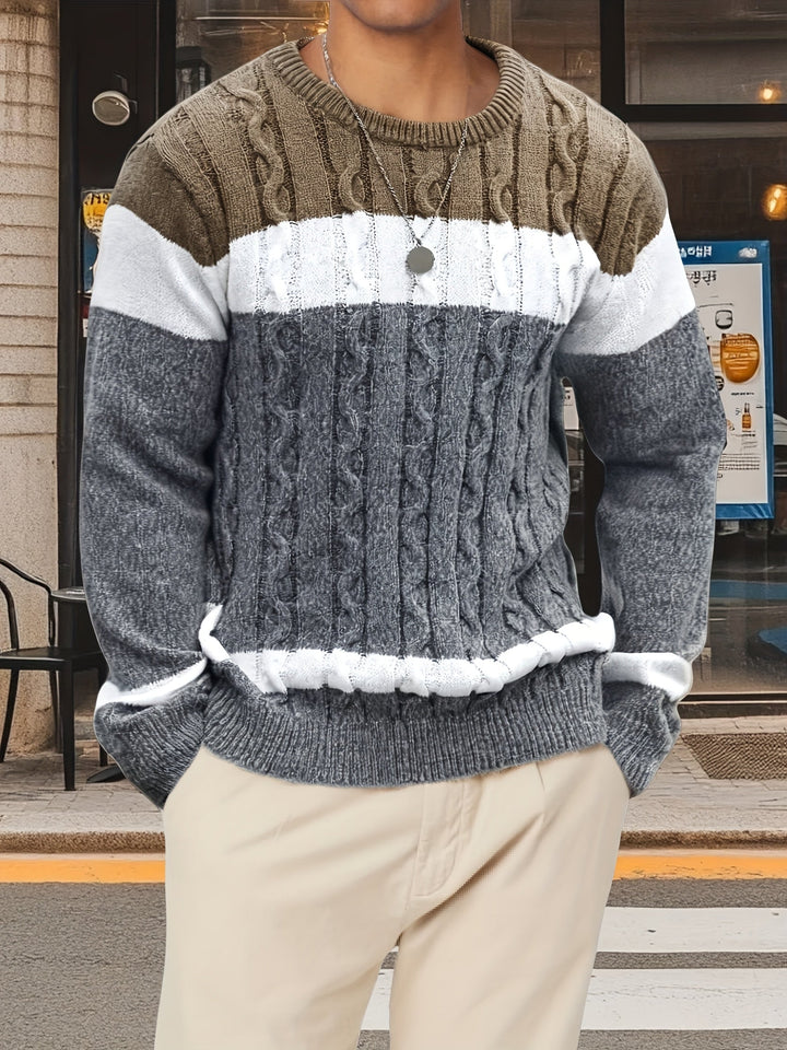Falwenn | Pull Homme Col Rond Jacquard Tricolore - Image 11