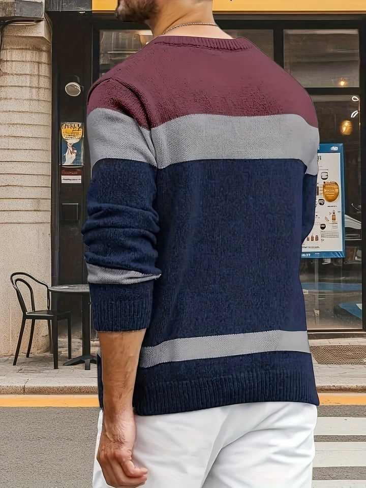 Falwenn | Pull Homme Col Rond Jacquard Tricolore - Image 15