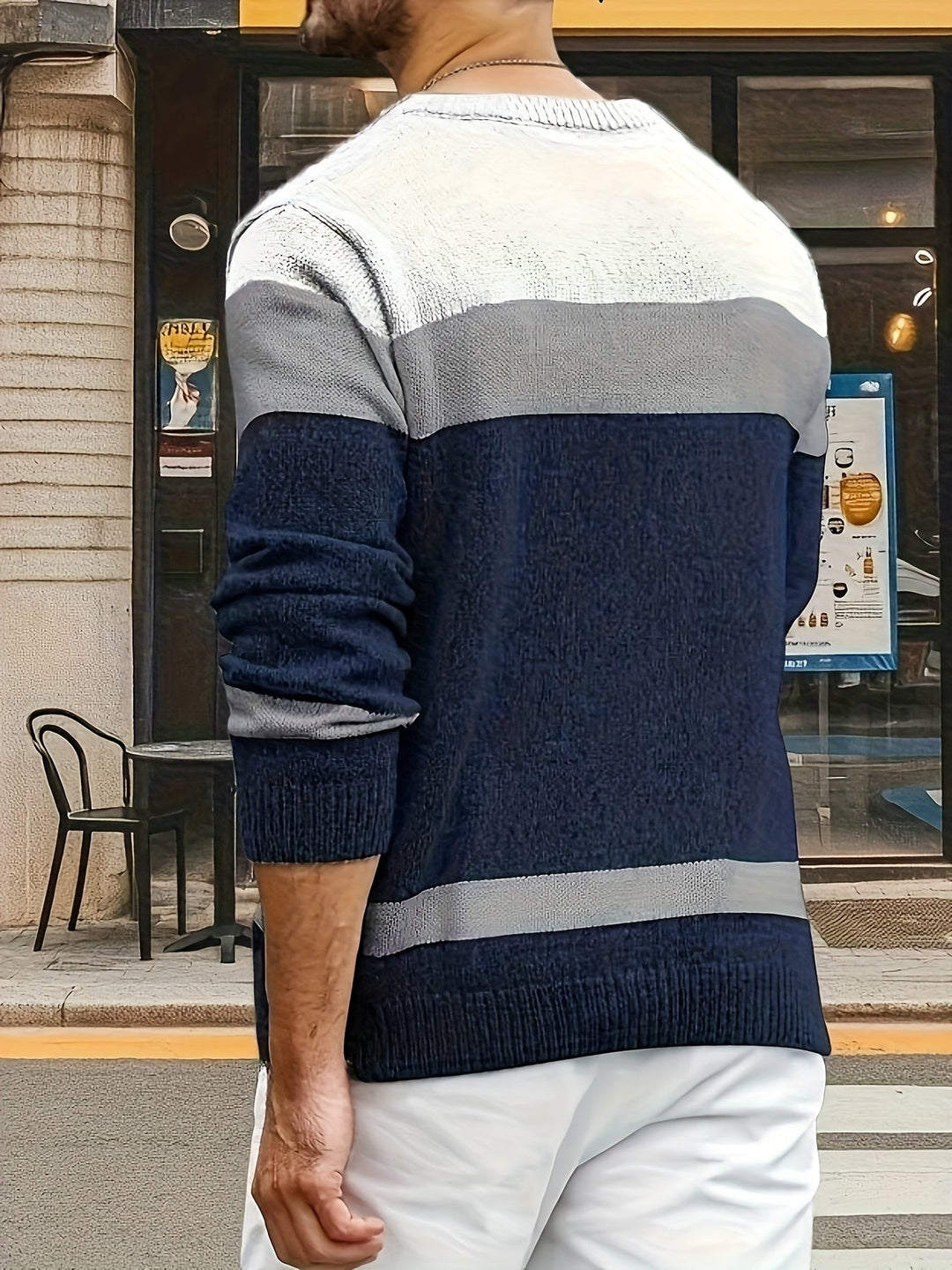 Falwenn | Pull Homme Col Rond Jacquard Tricolore - Image 3