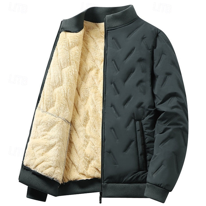 Fauvel | Homme Veste Matelassée Bomber Doublée Sherpa - Dark Grey - Image 2