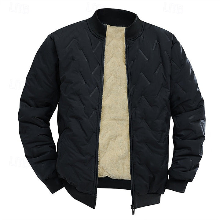 Fauvel | Homme Veste Matelassée Bomber Doublée Sherpa - Dark Grey - Image 4