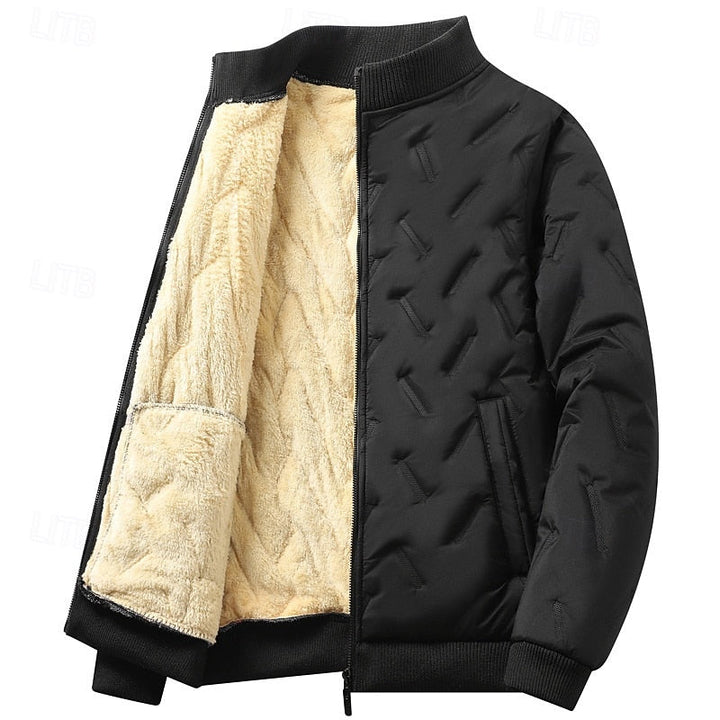 Fauvel | Homme Veste Matelassée Bomber Doublée Sherpa - Dark Grey - Image 5