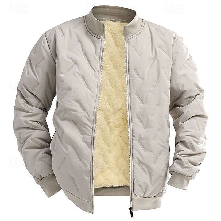 Fauvel | Homme Veste Matelassée Bomber Doublée Sherpa - Dark Grey - Image 7