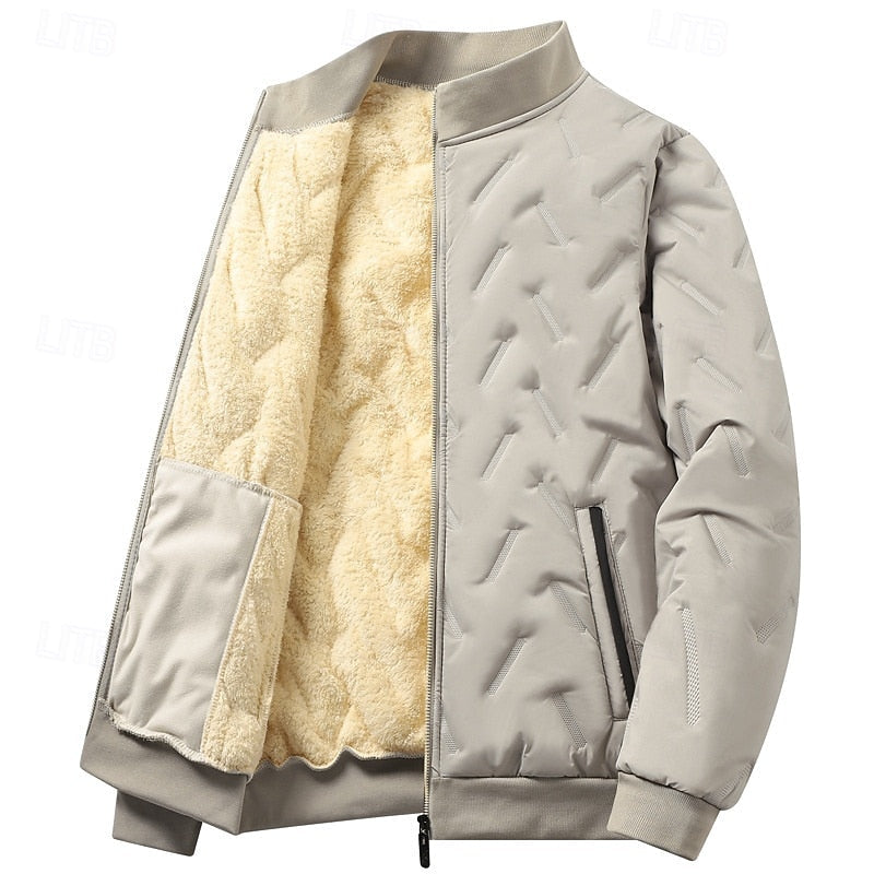 Fauvel | Homme Veste Matelassée Bomber Doublée Sherpa - Dark Grey - Image 8