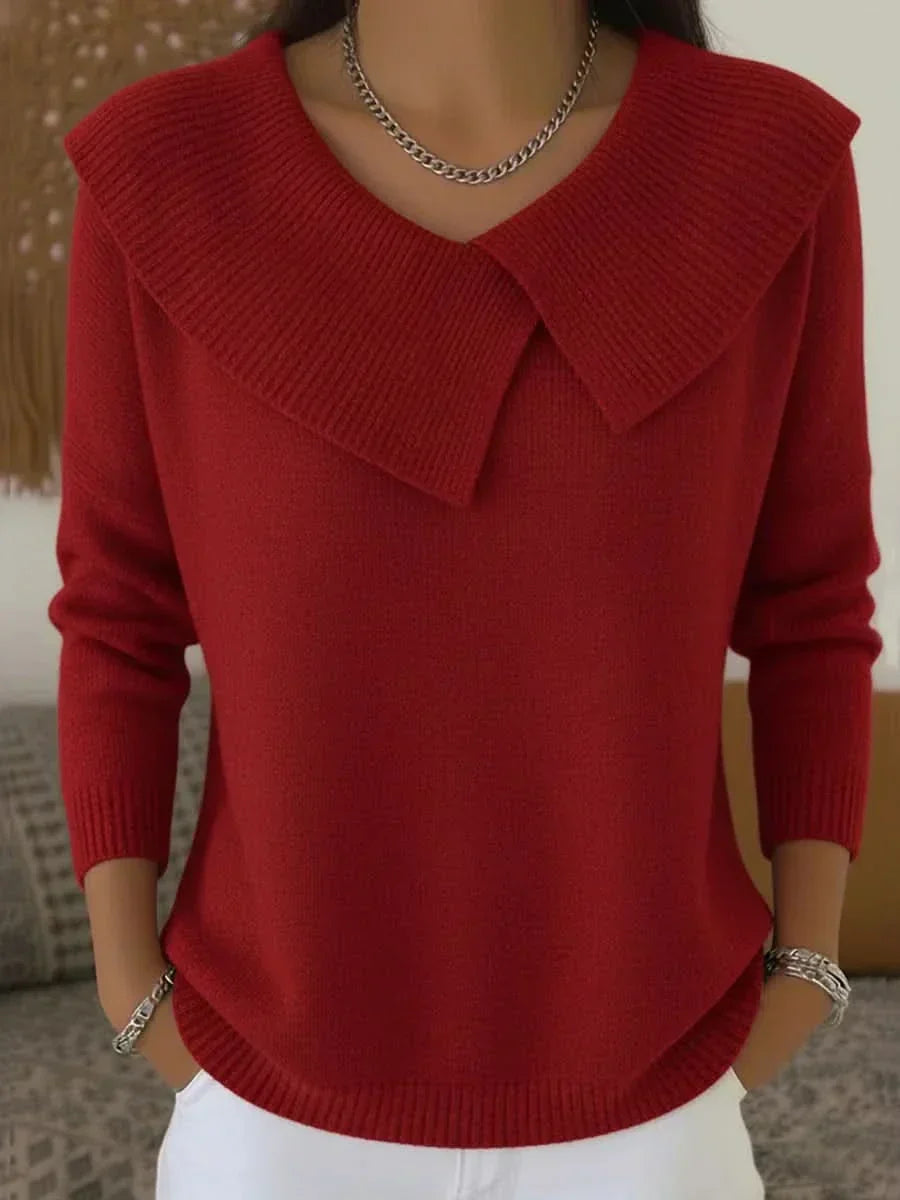 Felicia | Women's V-Neck Ribbed Knit Sweater - Image 2