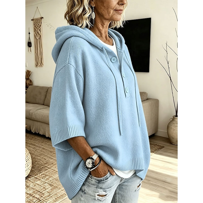 Félivorne | Pull Femme à Capuche Oversize - Light Blue - Image 2