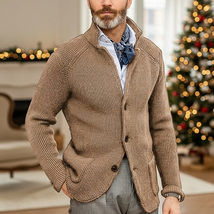 Florvan | Homme Gilet en Maille Col Montant - Cream - Image 4