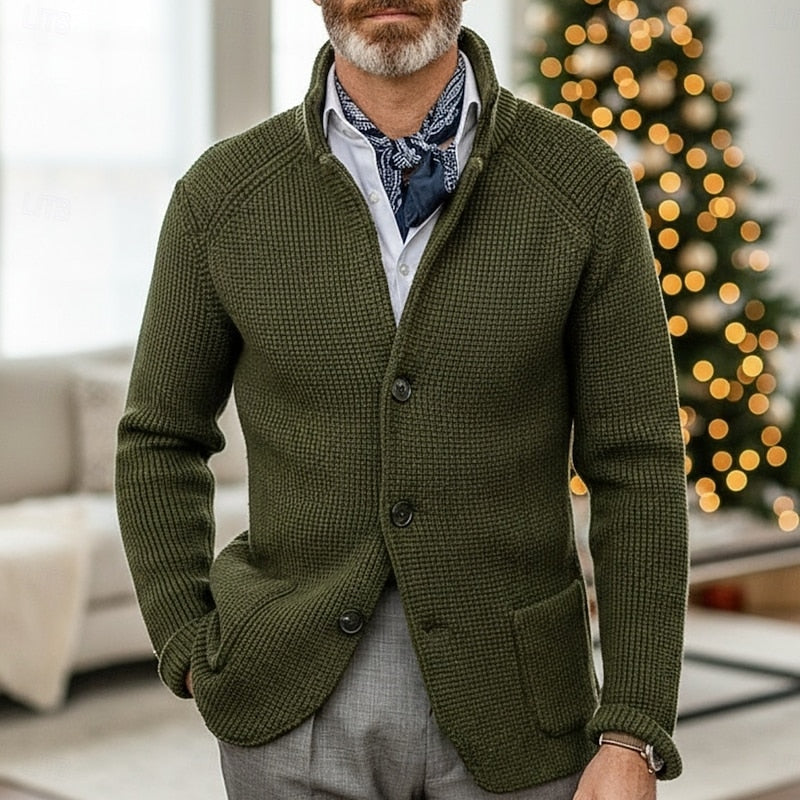 Florvan | Homme Gilet en Maille Col Montant - Cream - Image 5