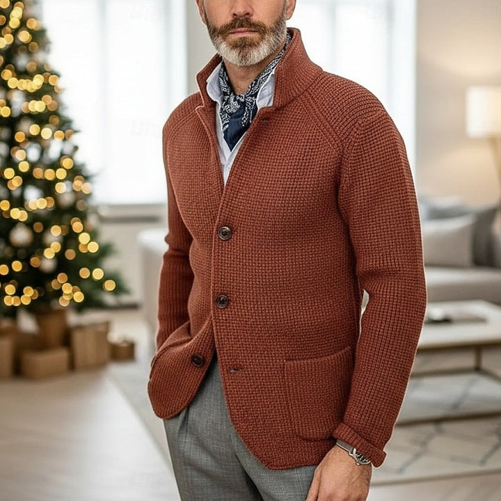 Florvan | Homme Gilet en Maille Col Montant - Cream - Image 7