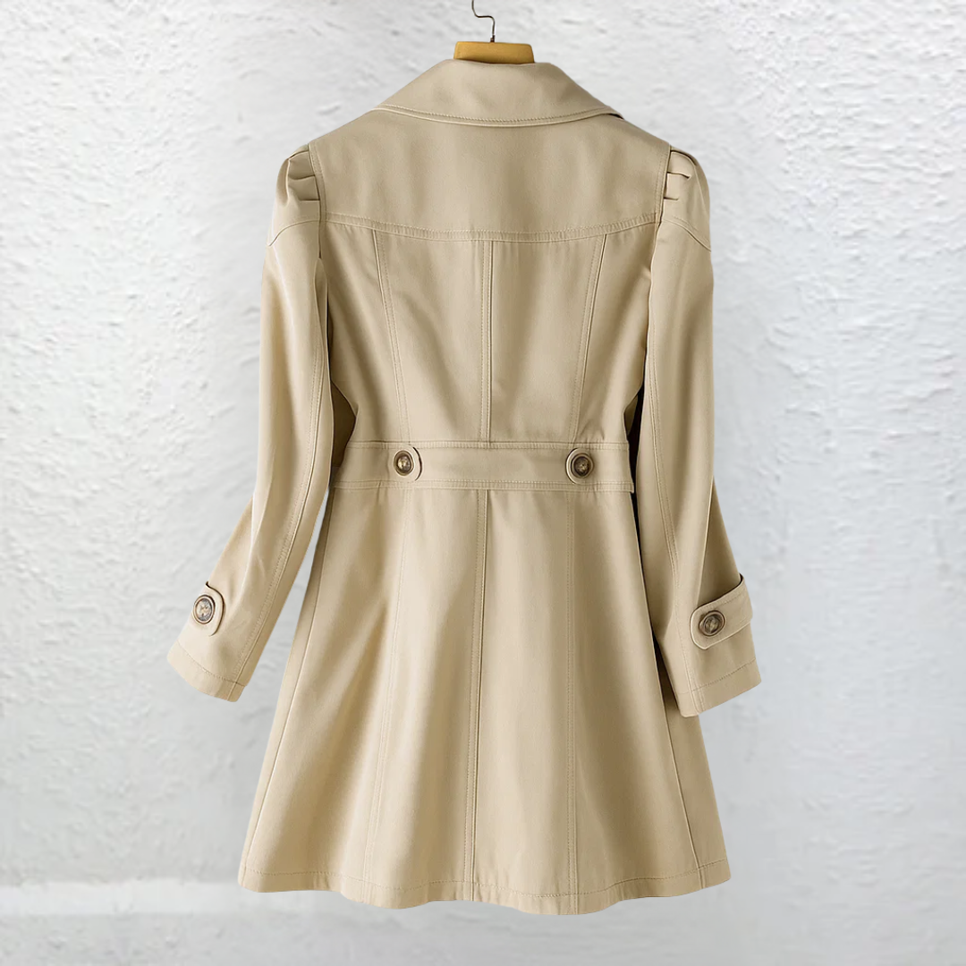 Félowande | Manteau Femme Trench Ceinturé Mi-Long - Beige - Image 1