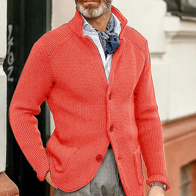 Félvand | Homme Cardigan Blazer Tricoté Col Montant - Cream - Image 10