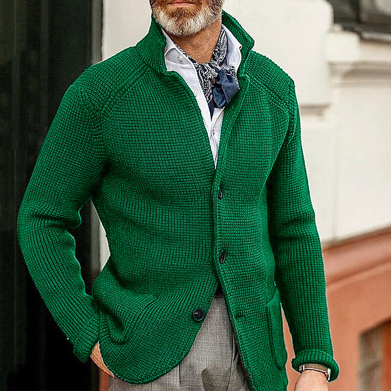 Félvand | Homme Cardigan Blazer Tricoté Col Montant - Cream - Image 8