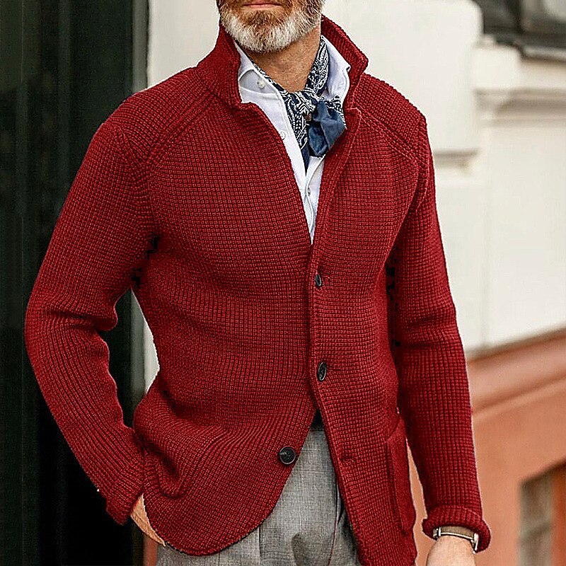 Félvand | Homme Cardigan Blazer Tricoté Col Montant - Cream - Image 9