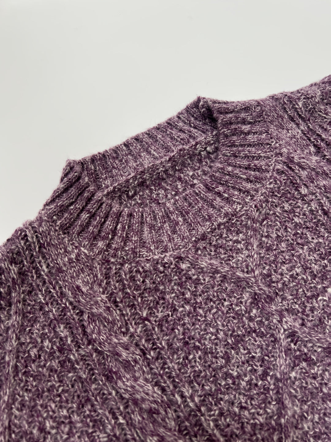 Félvoire | Femme Robe Pull Maille Torsadée Col Rond - Purple - Image 5