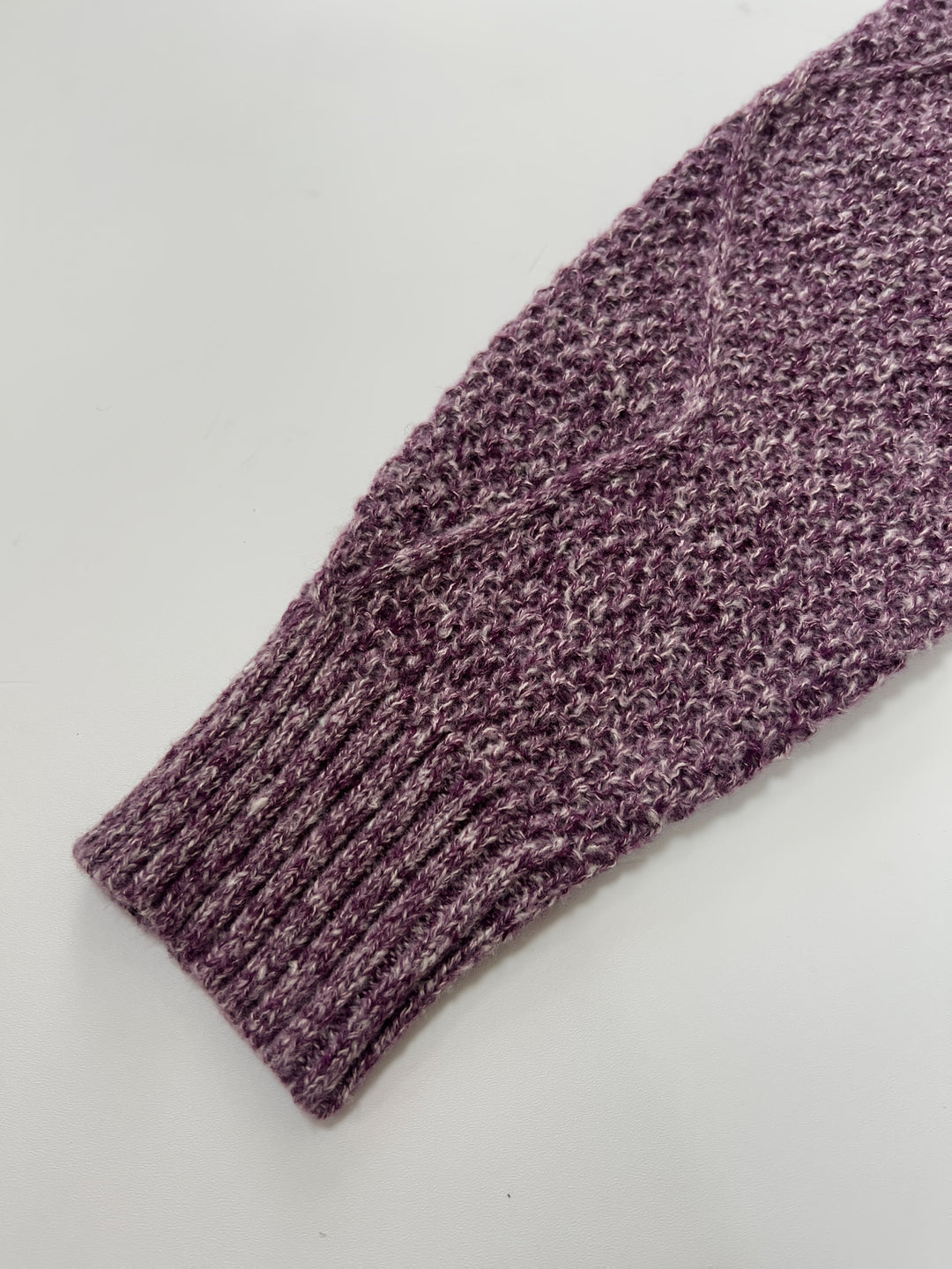 Félvoire | Femme Robe Pull Maille Torsadée Col Rond - Purple - Image 6