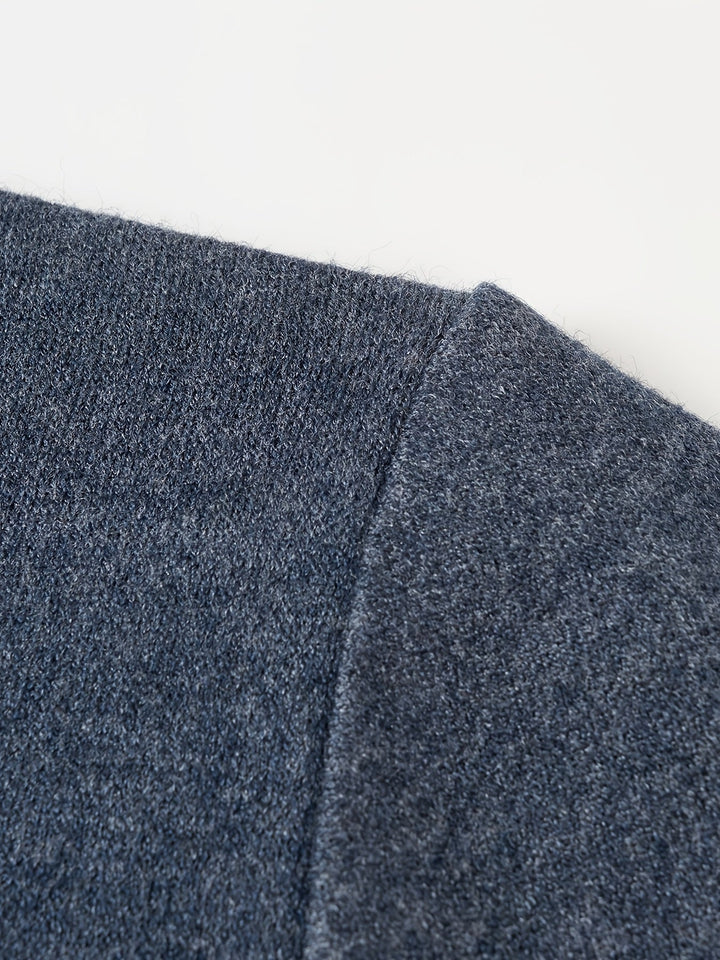 Galdorel | Homme Pull Col Zippé Bicolore Rayures - Navy - Image 9