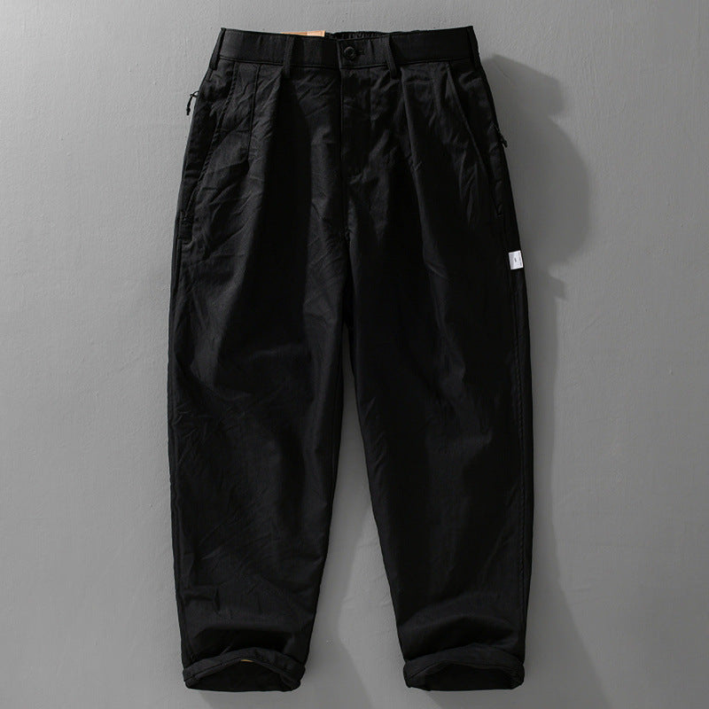 Galdren | Homme Pantalon Chino Ample à Plis - Black - Image 1