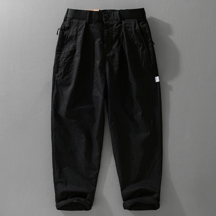 Galdren | Homme Pantalon Chino Ample à Plis - Black - Image 1