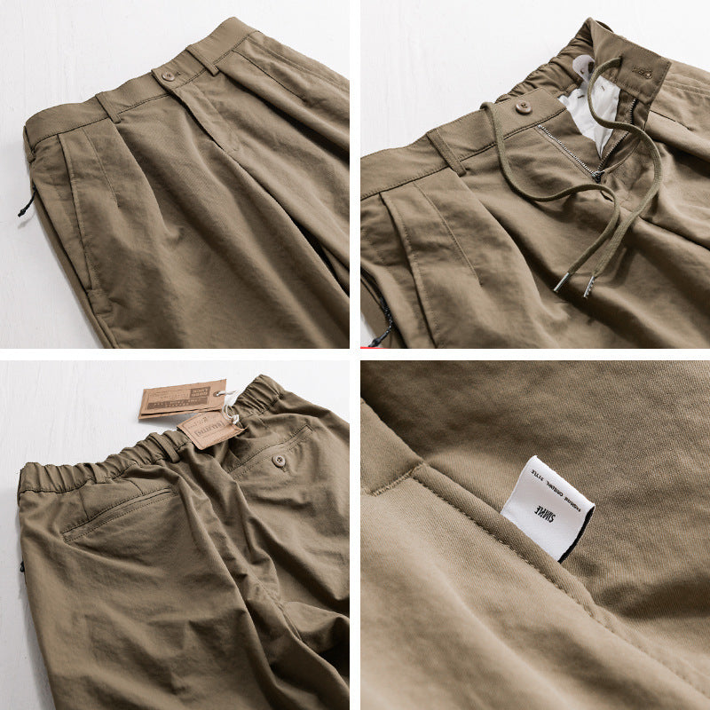 Galdren | Homme Pantalon Chino Ample à Plis - Black - Image 4