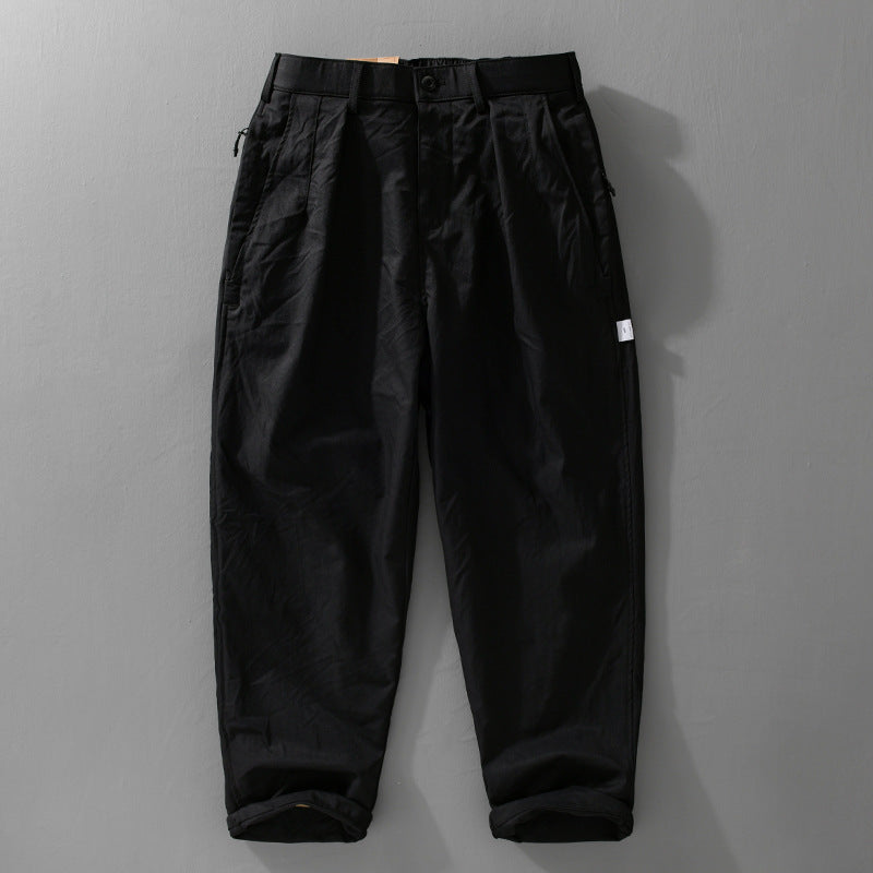 Galdren | Homme Pantalon Chino Ample à Plis - Black - Image 8