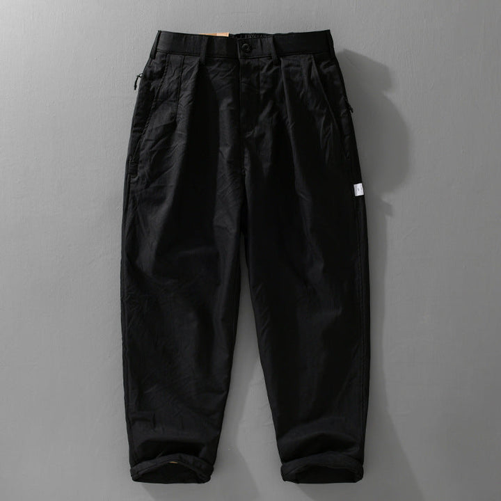 Galdren | Homme Pantalon Chino Ample à Plis - Black - Image 8