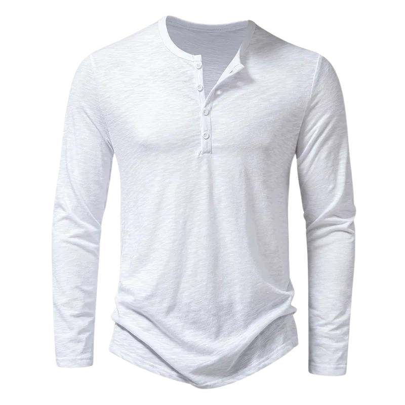 Galdric | Homme Chemise Manches Longues Henley - Black - Image 3
