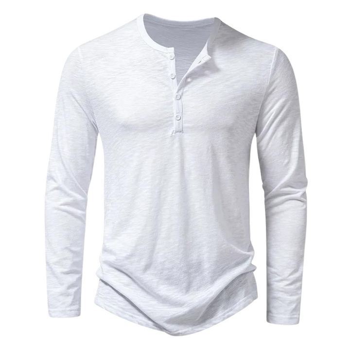 Galdric | Homme Chemise Manches Longues Henley - Black - Image 3