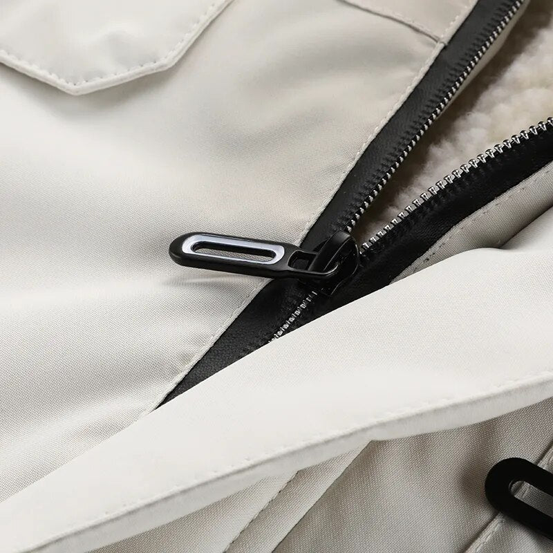 Galdric | Homme Parka Hiver Capuche Fourrure Doublée - White - Image 13