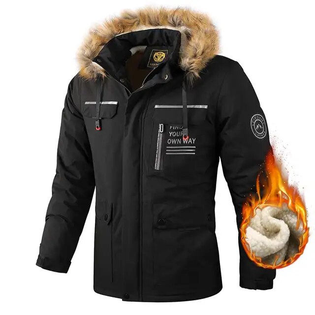 Galdric | Homme Parka Hiver Capuche Fourrure Doublée - White - Image 21