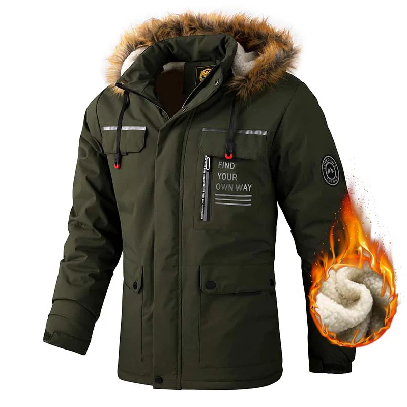 Galdric | Homme Parka Hiver Capuche Fourrure Doublée - White - Image 22