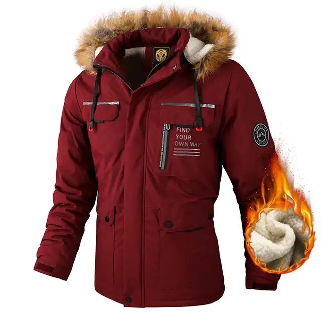 Galdric | Homme Parka Hiver Capuche Fourrure Doublée - White - Image 24