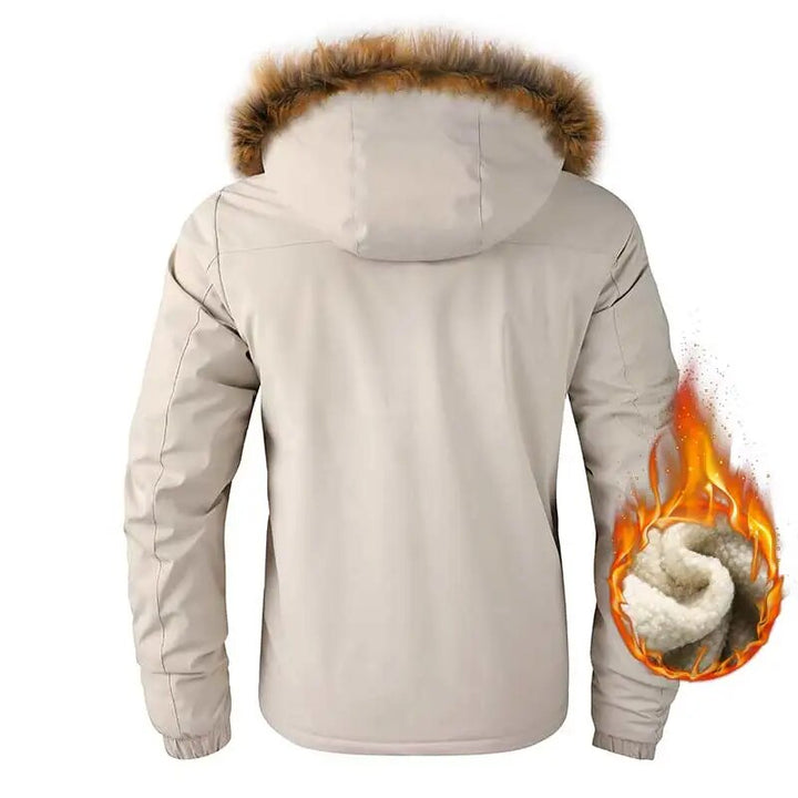 Galdric | Homme Parka Hiver Capuche Fourrure Doublée - White - Image 3
