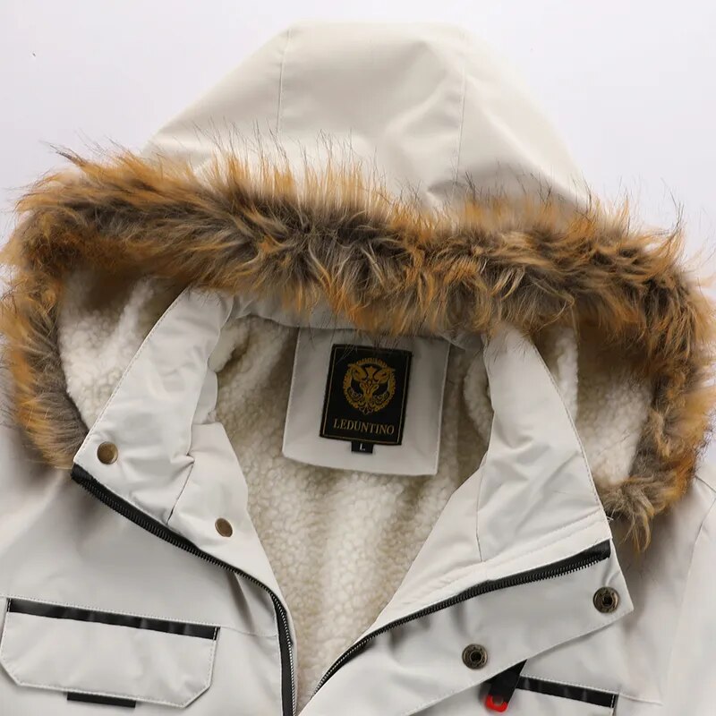 Galdric | Homme Parka Hiver Capuche Fourrure Doublée - White - Image 6