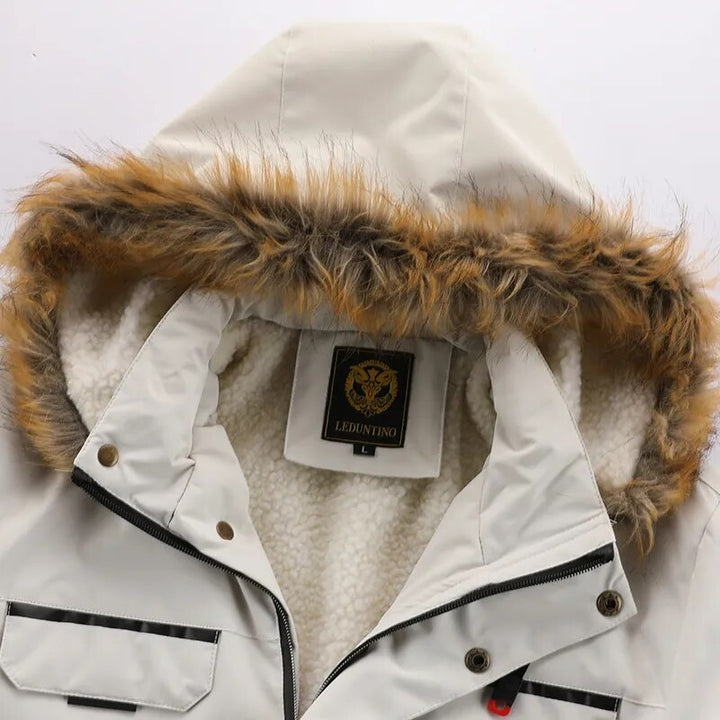Galdric | Homme Parka Hiver Capuche Fourrure Doublée - White - Image 6