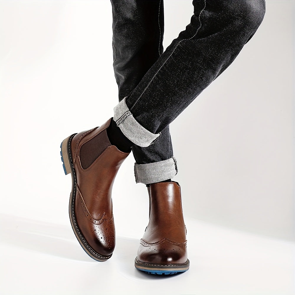 Galdrien | Homme Chelsea Boots Broguing Cuir - Black - Image 10